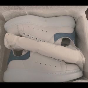 McQueen white and blue tail fashion men's sneakers